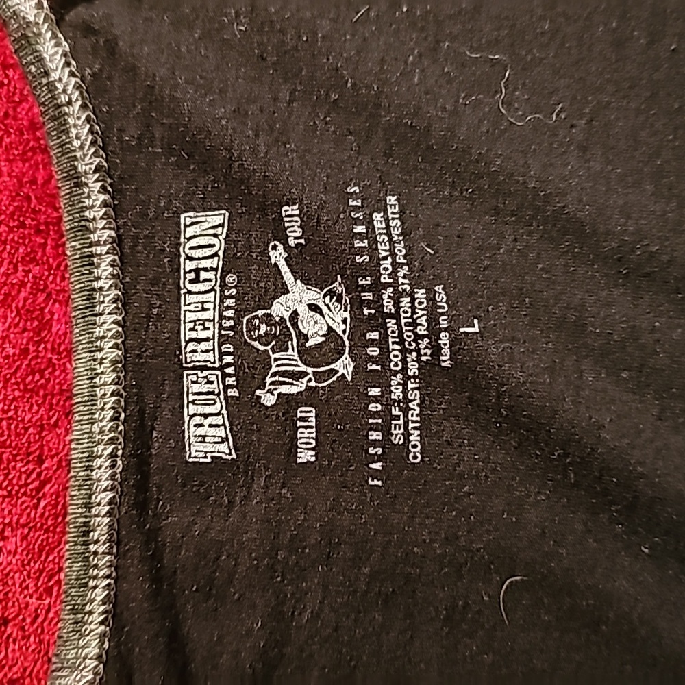 Woman's True Religion long sleeve t-shirt, size Large black and gray - Picture 3 of 6